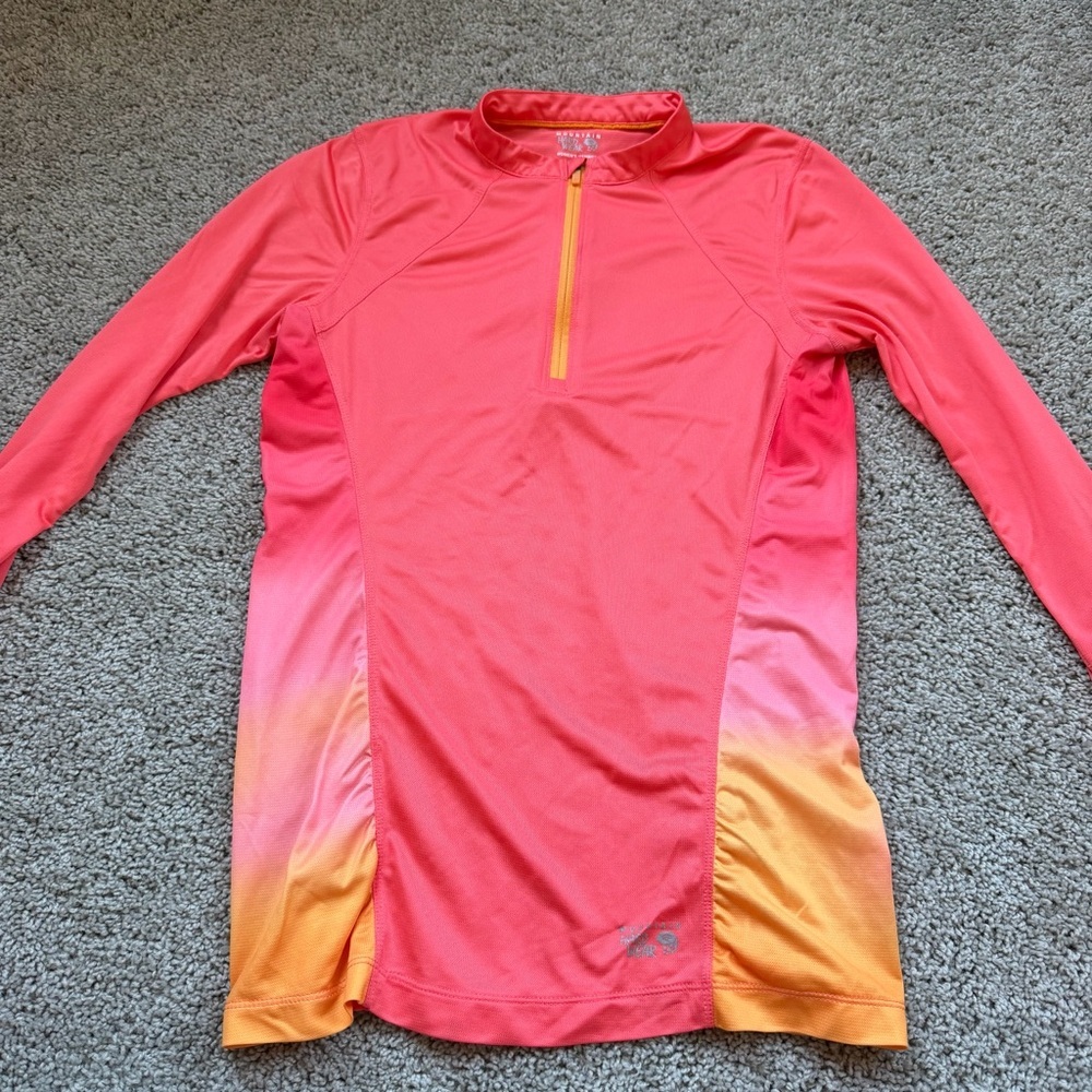 Women’s Long Sleeve Active Half-Zip Top - Coral Pink Orange